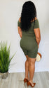 Never Settle | Bodycon romper (olive green)